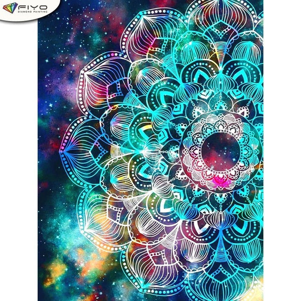 FIYO DIY 5D Mandala Diamond Painting Full Drill with Number Kits Maison et Cuisine Mode Point De Croix Broderie Peintures Toile Photos Décoration Mur