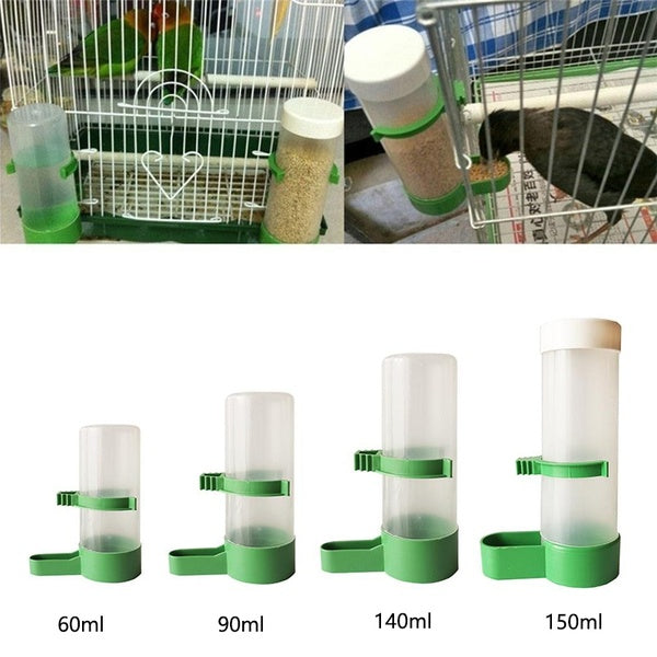 Abreuvoir d'eau pour oiseaux mangeoire abreuvoir avec pince fournitures pour oiseaux de compagnie distributeur bouteille tasse à boire bols pour cage