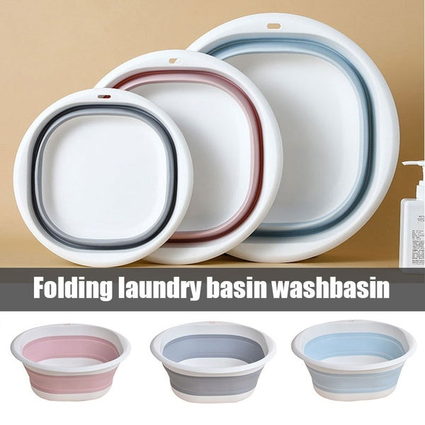 Household Folding Wash Basin Portable Sink Foot Bucket Washbasin Plastic Foldable Foot Basin Travel Outdoor Camp Basins