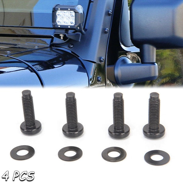 4 Sets Windshield Frame Hinge Torx Screw W- Washers For Jeep Wrangler JK 2007 2008 2009 2010 2011 2012 2013 2014 2015 2016 2017
