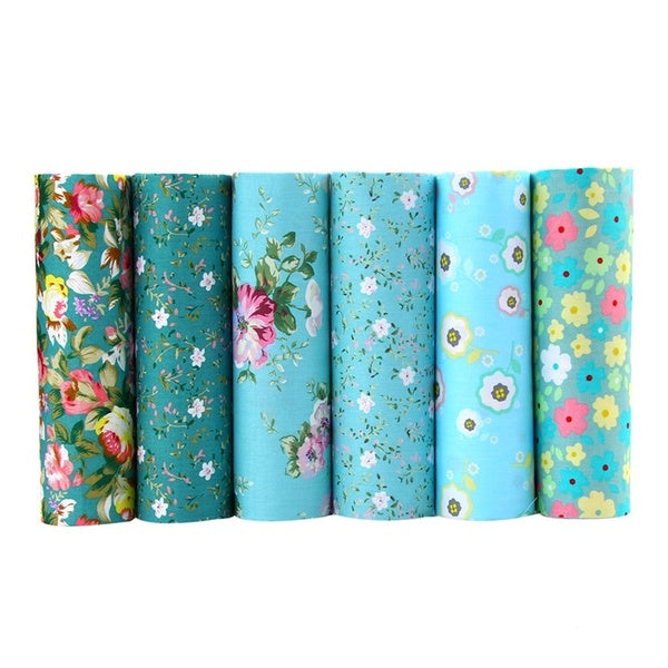 6 Pcs-Lot 20X25CM Idyllic Rose Small Floral Printed Cloth 100% Cotton Twill Fabric for DIY Handmade Tecidos Sewing Scrapbooking Fat Quarter Bundles o