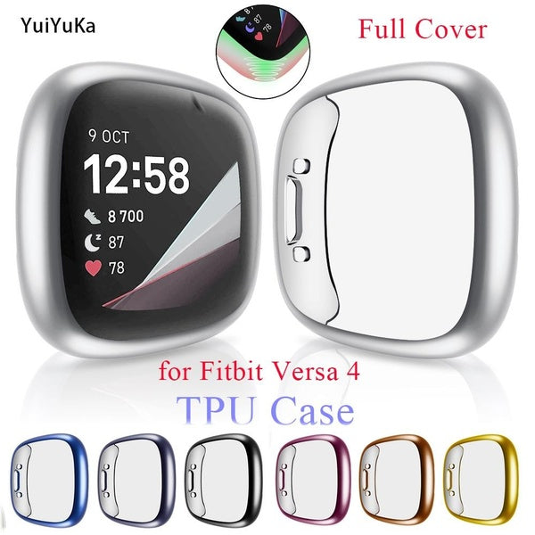 YuiYuKa Soft TPU Case for Fitbit Versa 4 Watch Full Cover Lightweight Bumper Accessories for Fitbit Watch Versa 4 Screen Protector