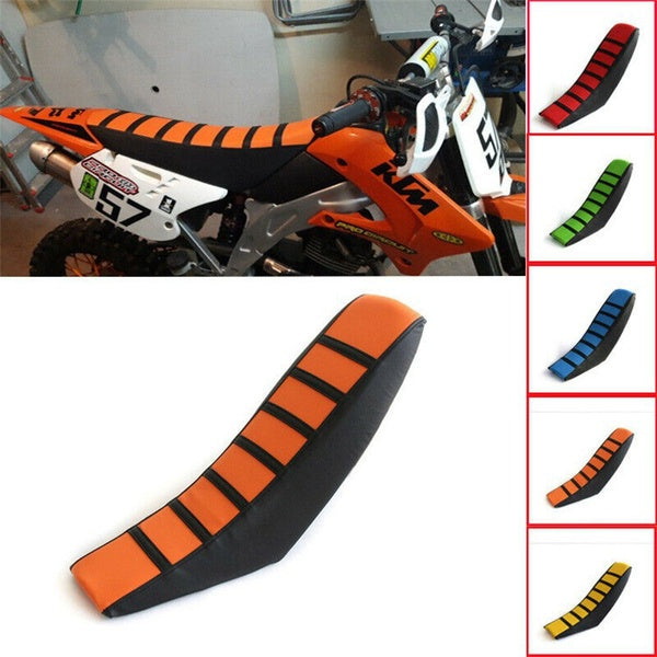 Motorcycle Motocross Ribbed Rubber Gripper Soft Seat Cover For SUZUKI KAWASAKI HONDA YAMAHA