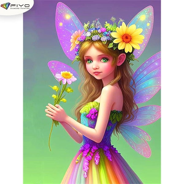 FIYO Girls DIY 5D Diamond Painting Full Drill with Number Kits Home and Kitchen Fashion Mosaic Diamond Painting Canvas Wall Decoration Gift Crafts fo