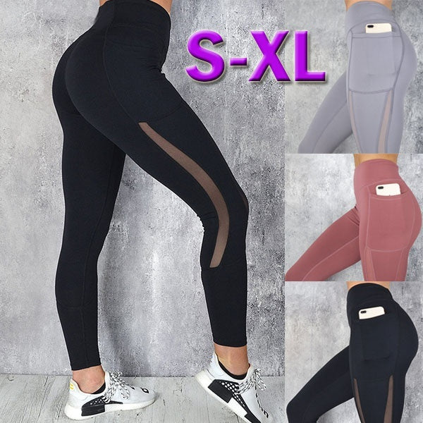 Yoga Pants for Women Mesh High Waist Fitness Running Leggings Sport Jogging Sweatpants for Women S-XL