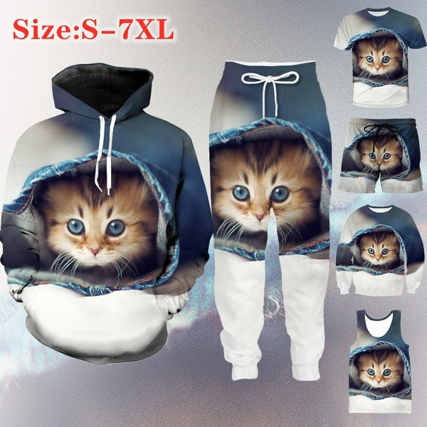 Nouveau 3D Imprimer Beau chat Mode Hommes Femmes Hoodies-Sweat-T-shirt-Gilet-Shorts-Pantalon Plus la taille S-7XL