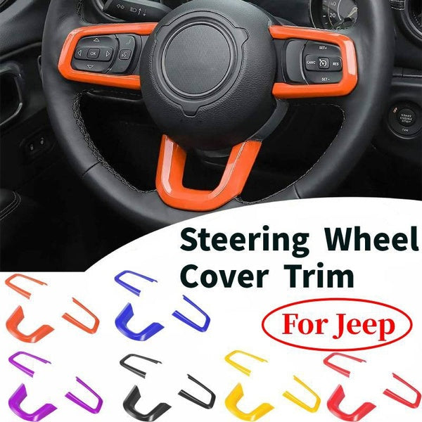 Car Steering Wheel Cover Trim Set for Jeep Wrangler JL JLU 2018-2021 for Jeep Gladiator JT 2Door 4Door 2020-2021