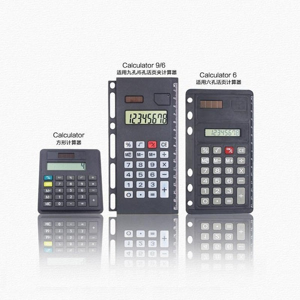 Bussiness Notebook Calculatrice assortie à feuilles mobiles Calculatrice carrée 6-9 trous