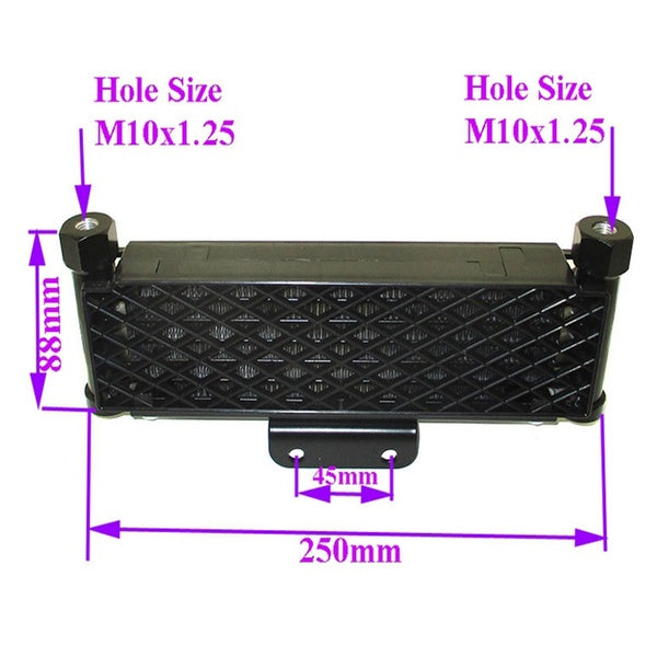 FishMotor High Flow Radiator Oil Cooler M10x1.25 For 125cc 140cc 150cc 160cc Dirt Pit Motorcycle Bike