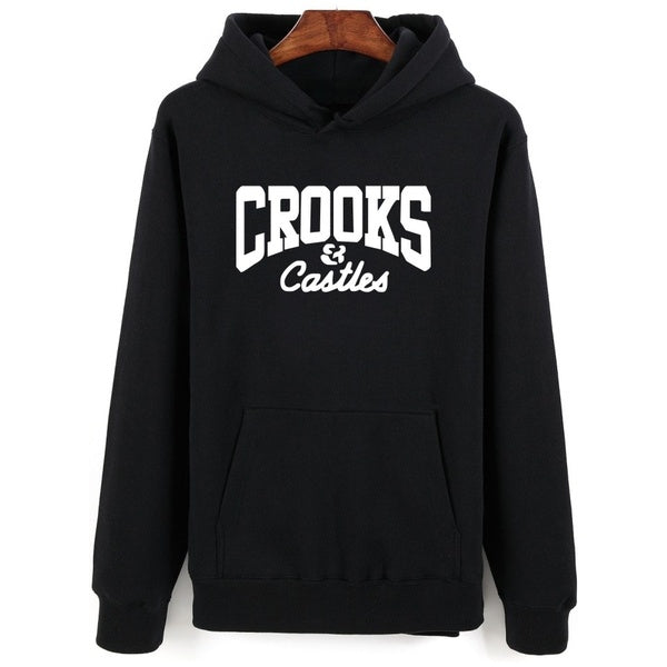 Plus Size Crooks and Castles Cotton Long Sleeves Hip Hop Fashion Loverss Hoodie O-Neck Winter Personality Fashion Lovers Casual Tops Cotton Hoodie