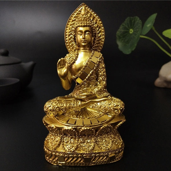 Gold Thailand Buddha Statue For Home Garden Decoration Hindu Feng Shui Meditation Pray Buddha Sculpture Ornaments Statues