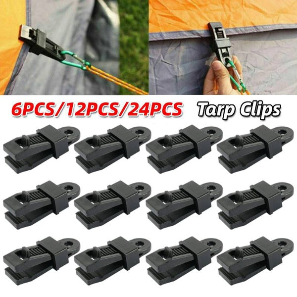 6pcs-12pcs-24pcs Heavy Duty Camping Tarp Clips Tent Awning Clamps with Strong Lock Grip for Holding Up Tarp, Canopy, Sun Shade, and Pool Cover