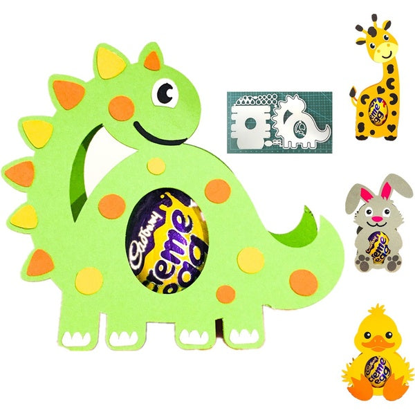 Dianosaur Duck Rabbit Giraffe Easter Box Metal Cutting Dies Stencil Scrapbook Album Embossing For Gift Card Making Handcrafts Decor