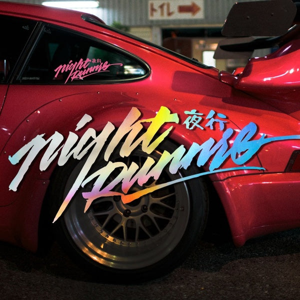 Noizzy Night Runner Sticker Car Auto Front Windshield Decal Japanese Vinyl Reflective Window Decoration Motorcycle Tuning Styling Accessories