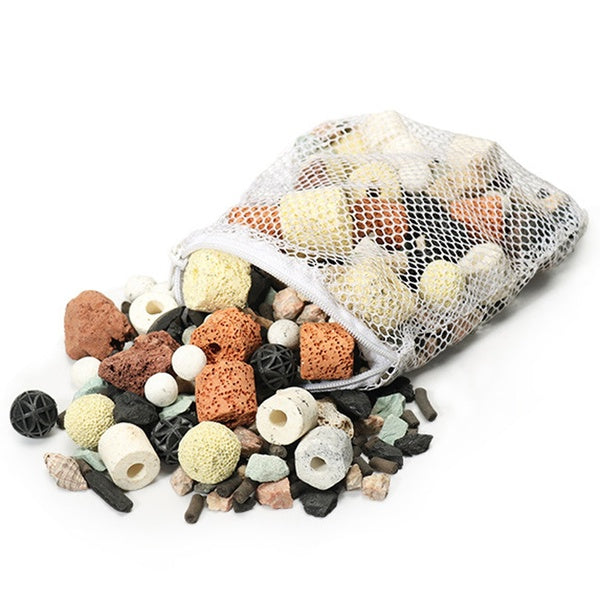 Aquarium Fish Tank Filter Media Charbon actif Anneau en céramique Boule biologique avec sac filtrant gratuit