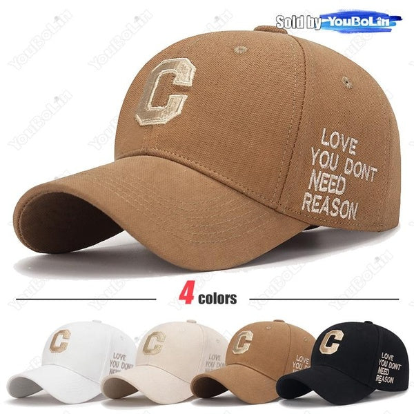 New High Quality Cotton Hard Top Baseball Cap Elastic Embroidery Craft C Letter Design Style Dad Caps Fashion Men's and Women's Outdoor Casual Sport