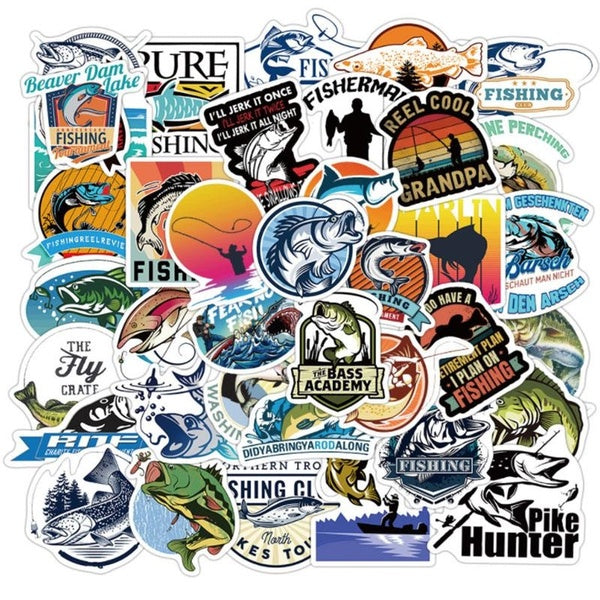 10-50pcs Fishing Stickers go Fishing graffiti Stickers for DIY Luggage Laptop Skateboard Motorcycle Bicycle Stickers