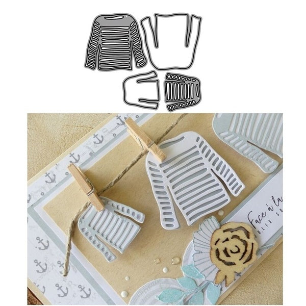 DIY Clothes 3D Gift Stitched Metal Cutting Dies Stencils for Scrapbooking Card Making Decorative Embossing Paper Cards Dies
