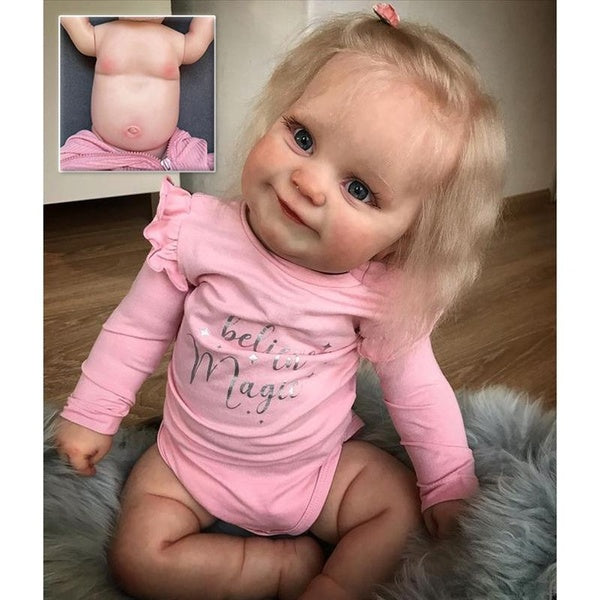 50cm Handmade Full Body Vinyl Silicone Dolls Adorable Lifelike Toddler Girls Maddie Kids Toy Gift