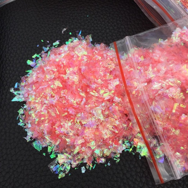Iridescent Chameleon Glitter Flakes Irregular Shell Paper Shape Sequins For 3D Nail Art Scrapbook DIY Decoration accessory