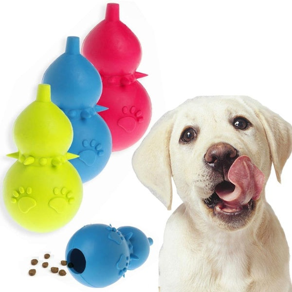 Rubber Leakage Food Ball Pet Interactive Chew Toy Gourd Shaped Dog Molar Biting Toys