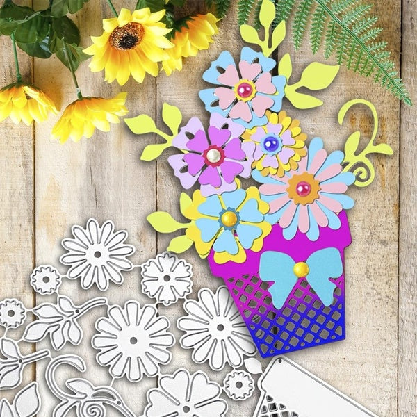 Flower Cutting Dies For DIY Paper Art Craft, Scrapbooking, Embossing, Photo Album Decoration Card Making, Christmas 3D Flower Metal Die Cuts Stencil