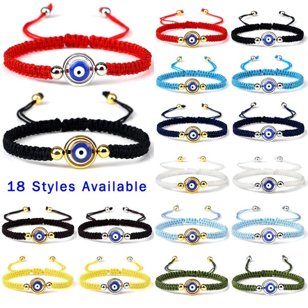 Turc mauvais ail à la main tressé rouge corde Bracelet pour femmes hommes amitié bijoux charme chanceux fil chaîne réglable cadeaux