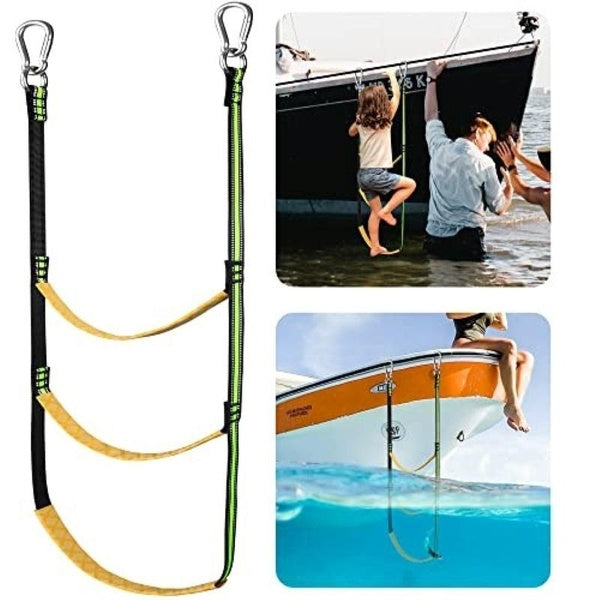 Inflatable Boat Boarding Ladder UV Resistant Rope Stainless Steel Inflatable Boat Kayak Motorboat Canoes Ladder