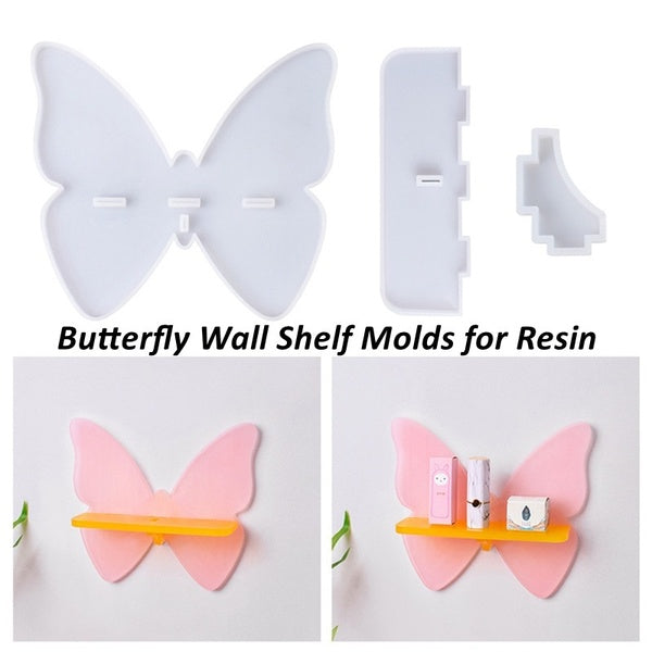 DIY Butterfly Wall Shelf Mold for Epoxy Resin Bowknot Bracket Silicone Mould DIY Crafts Home Decorations Casting Tools
