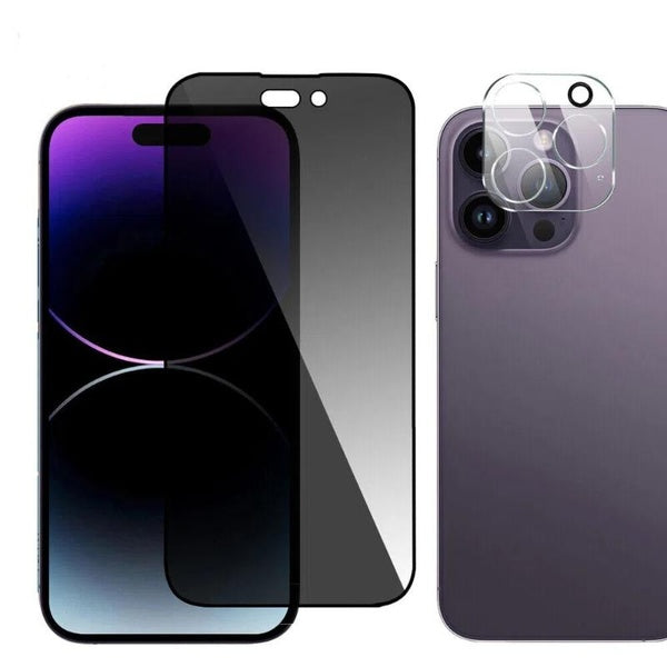 For iPhone 16 15 14 Pro-Pro-Max-Plus 13 12 11 Pro-Pro Max 13 mini 12 mini Privacy Tempered Glass Camera Lens Screen Protector