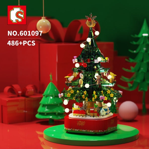 Christmas Tree building music box with LED Creative Puzzle Learning Toys Building Block gift