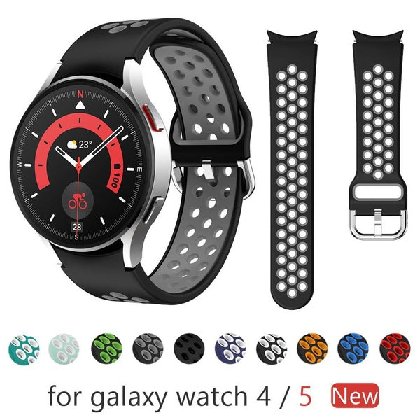 Bracelet sport en silicone smartwatch Bracelet respirant pour montre Samsung Galaxy 5 Bluetooth 40mm 44mm 5 LTE 44mm 5 Pro Bluetooth 45mm pour Samsun