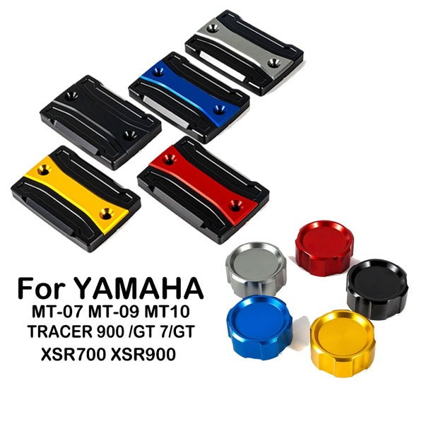 Motorcycle Accessories CNC Rear & Front Brake Fluid Reservoir Cap Cylinder Cover For Yamaha MT07 MT09 MT10 XSR700 XSR900 TRACER 900 -GT TRACER 7-GT F