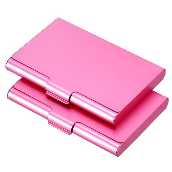 Porte-cartes de visite, paquet de 2 étuis à cartes en métal en aluminium, porte-cartes de poche professionnel pour carte de visite, carte de crédit