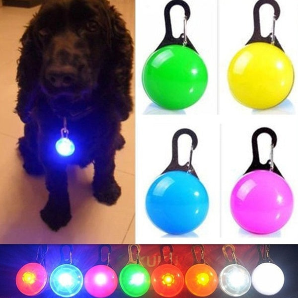 Safety LED Flashing Collar Pendant-Clip-On Pet Dog Collar LED Lights for Dogs and Cats Night Walking Included Extra Replacement Batteries Gifts for P