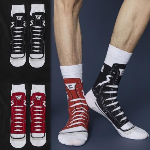 Men's Canvas Print Football Socks,Comfort Toe Seamed Football-basketball-hockey Sports Hosiery,Fashion Classic Graphic Knit Crew Socks, Sneakers Grip