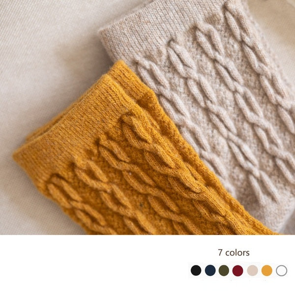 1 Pair Autumn and Winter Breathable Stripe Hosiery Socks Vintage Pile Socks Girls Cotton Thicken Warm Socks