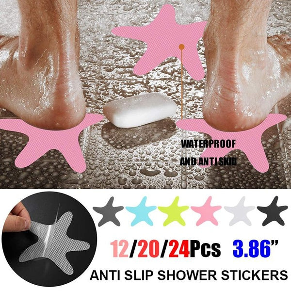 12-20-24PCS Non-Slip Bathtub Stickers, Starfish Shaped Safety Bathroom Tubs Showers Treads Anti Slip Decals Mats Self Adhesive Bath Grip Stickers Sho