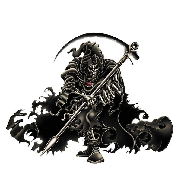 13cmx10.1cm Reaper Skull for Helmet Decals Funny Car Stickers Car Styling Motorcycle Car Decal Wall Decor