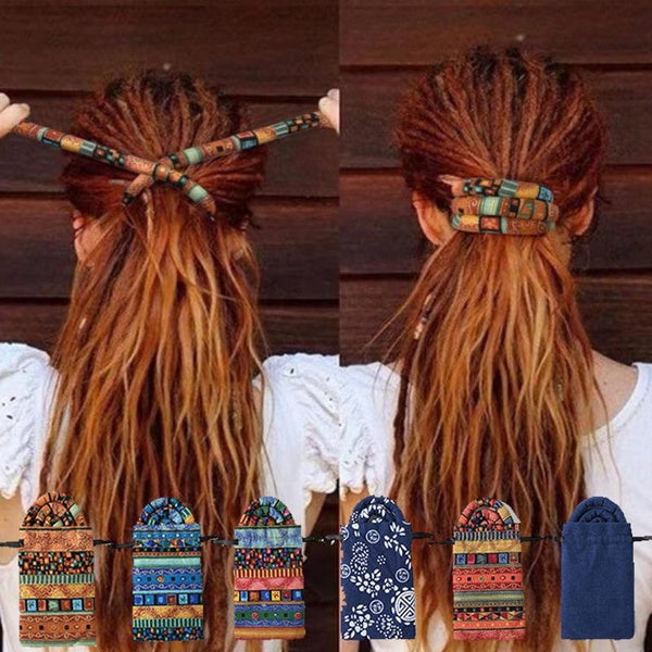 National Spiral Lock Hair Tie Long Ponytail Holders Bendable Hair Ties Long Dreadlock Hair Band for Women Girls Hair Accessories Hair Stick Matron Inn