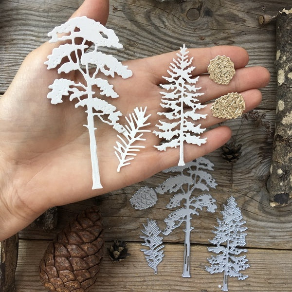 Christmas Pine Tree Metal Cutting Dies Stencils for Scrapbooking-photo Album Stamps Decorative Embossing DIY Paper