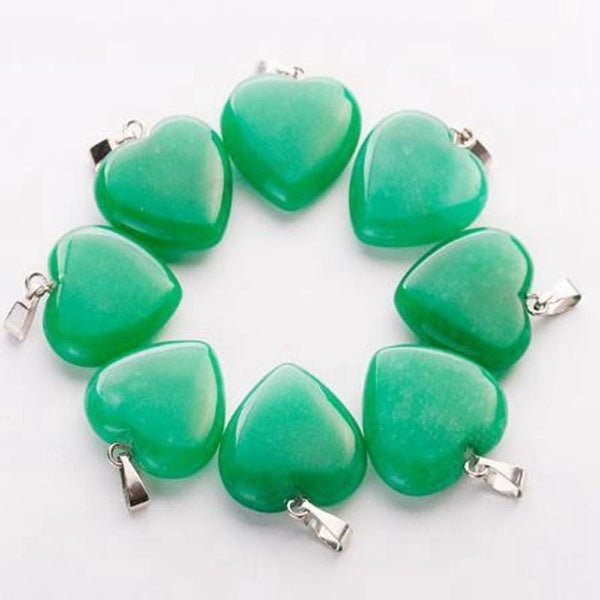 20mm Malaysian Jade Agate Natural Stone Pendants Charms Love Heart Stone for Jewelry Making