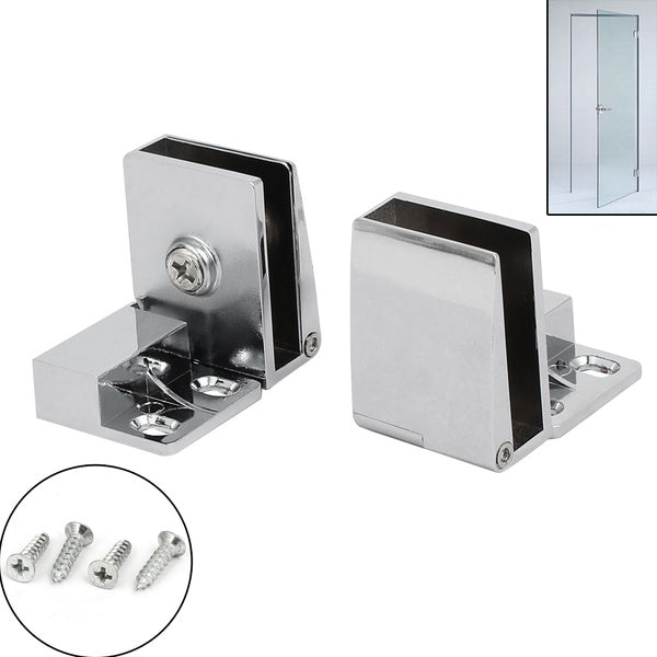 3mm-5mm Thick Metal Glossy Wall Mount Glass Holders Door Hinges Clamps Clips 1pairs