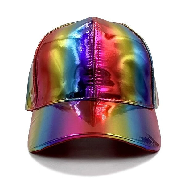 New Fashion rainbow color discoloration cap leather baseball cap hip-hop Snapback Hats Adjustable dad hats