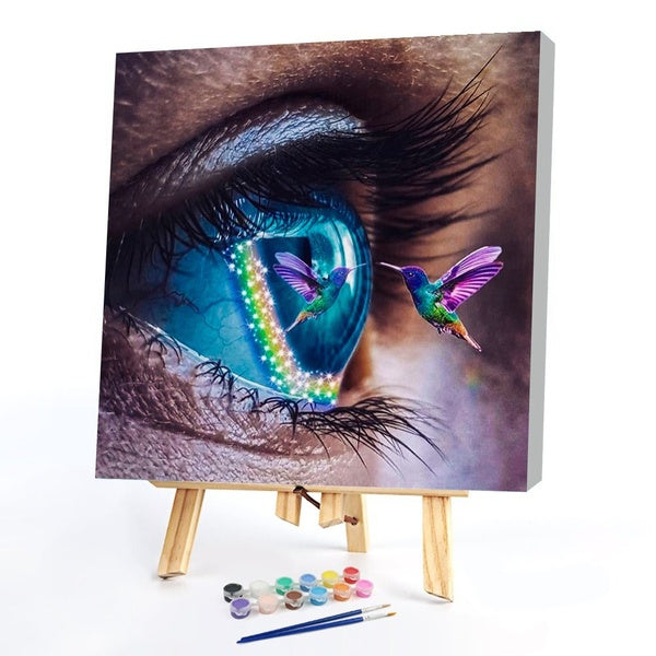 FIYO Eye Diy Paint by Numbers Kits for Adults and Kids Beginner on Canvas Fashion Oil Painting Wall Art for Gift( No Frame )