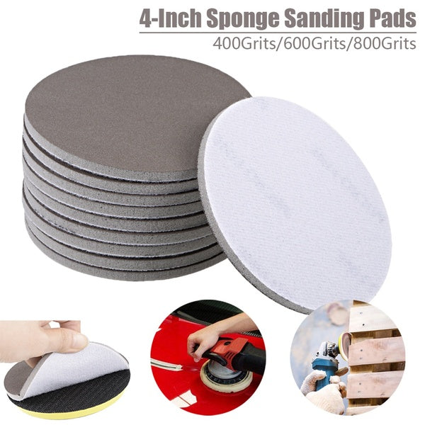 Disque de ponçage à crochets et boucles de 4 pouces, 400 grains - 600 grains - 800 grains, papier abrasif à l'oxyde d'aluminium sec et humide pour le