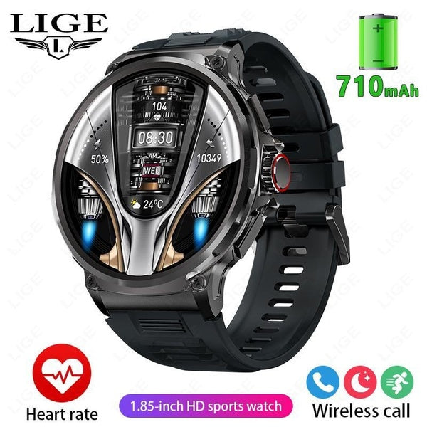 LIGE 1,85 pouces montre intelligente hommes 710mAh batterie longue veille Bluetooth appel Smartwatch nouvelle montre de fitness sport Tracker Andriod