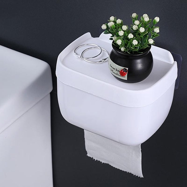 Punch-free Toilet Tissue Box, Toilet Draw Paper Roll Paper Holder, Toilet Paper Shelf Wall Mounted, Bathroom Paper Holder With Phone Holder