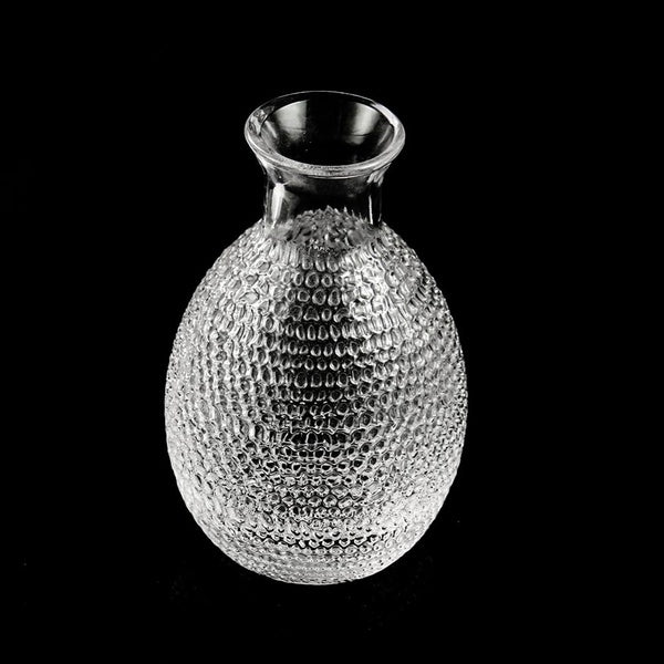 Vintage Design Embossed Clear Glass Bottle Home Decor Flower Vase Decorative Dining Table Centerpiece for Weddings Parties