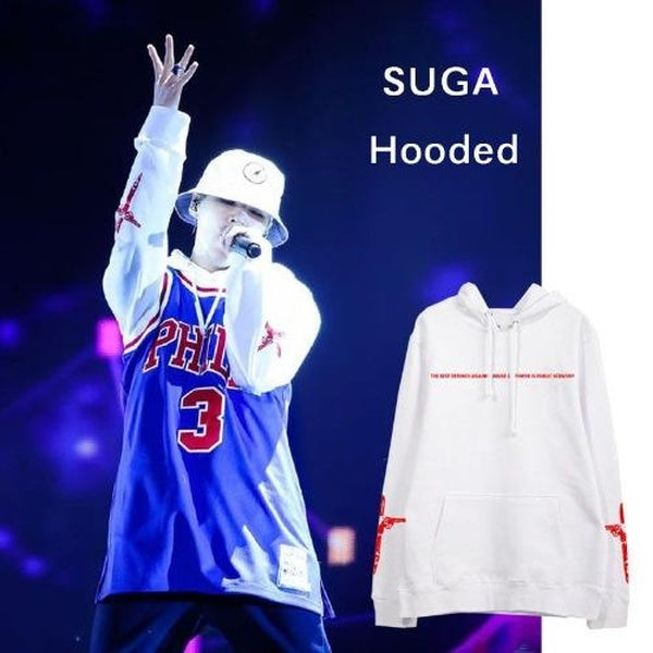 Kpop 防弾少年団 Bangtang Boys SUGA Concert Performance Stage the Same Clothing Cardigan Sweater Super Soft Cotton Hoodie Sweatshirt Pullover Loose Hooded